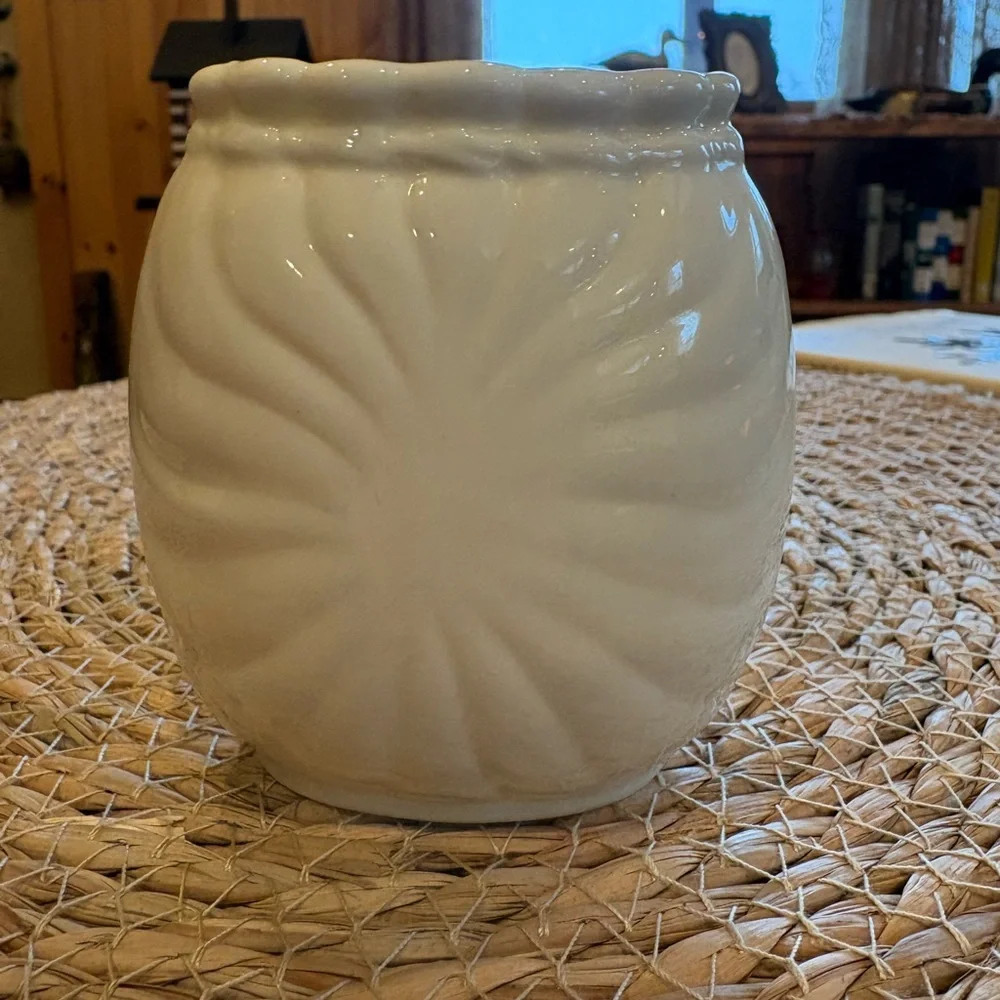 Floral Embossed Ceramic Vase
